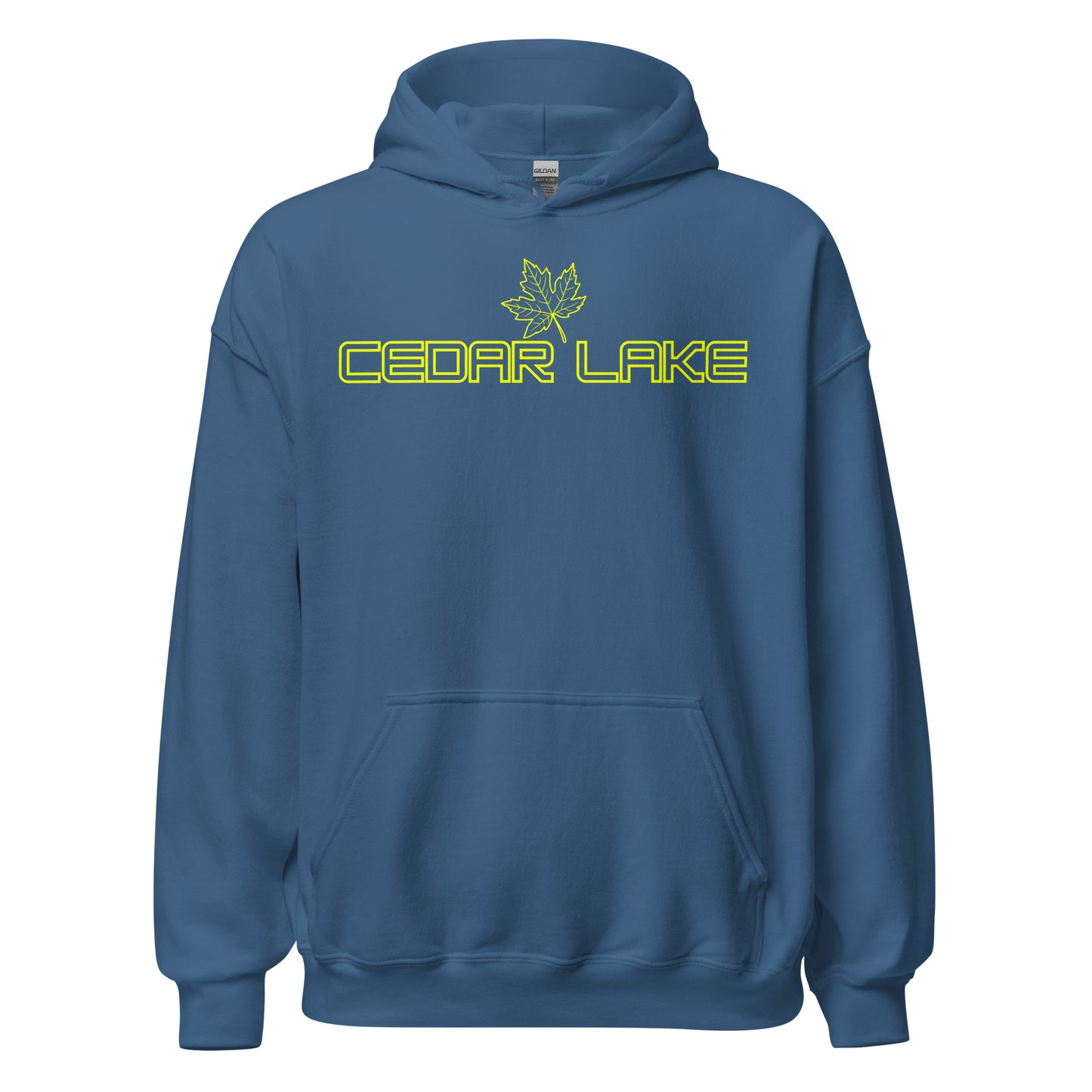 Cedar Lake - Algonquin Park - Bright Yellow Design with Maple Leaf - Quality Unisex Hoodie