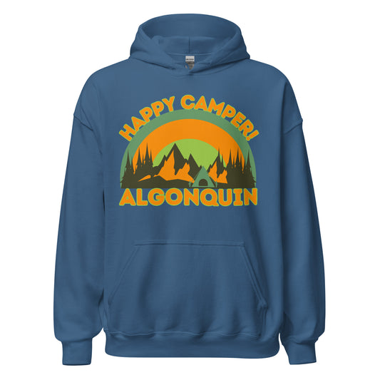 Algonquin Park - Happy Camper - Vintage Colors Retro Look - Quality Unisex Hoodie