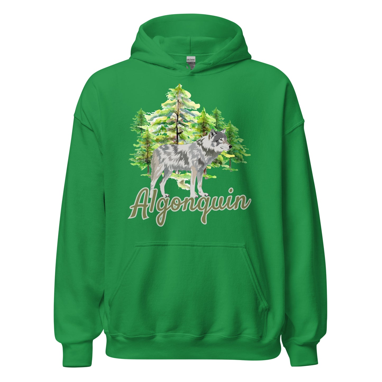Algonquin Painted Wolf Scene - Unisex Hoodie