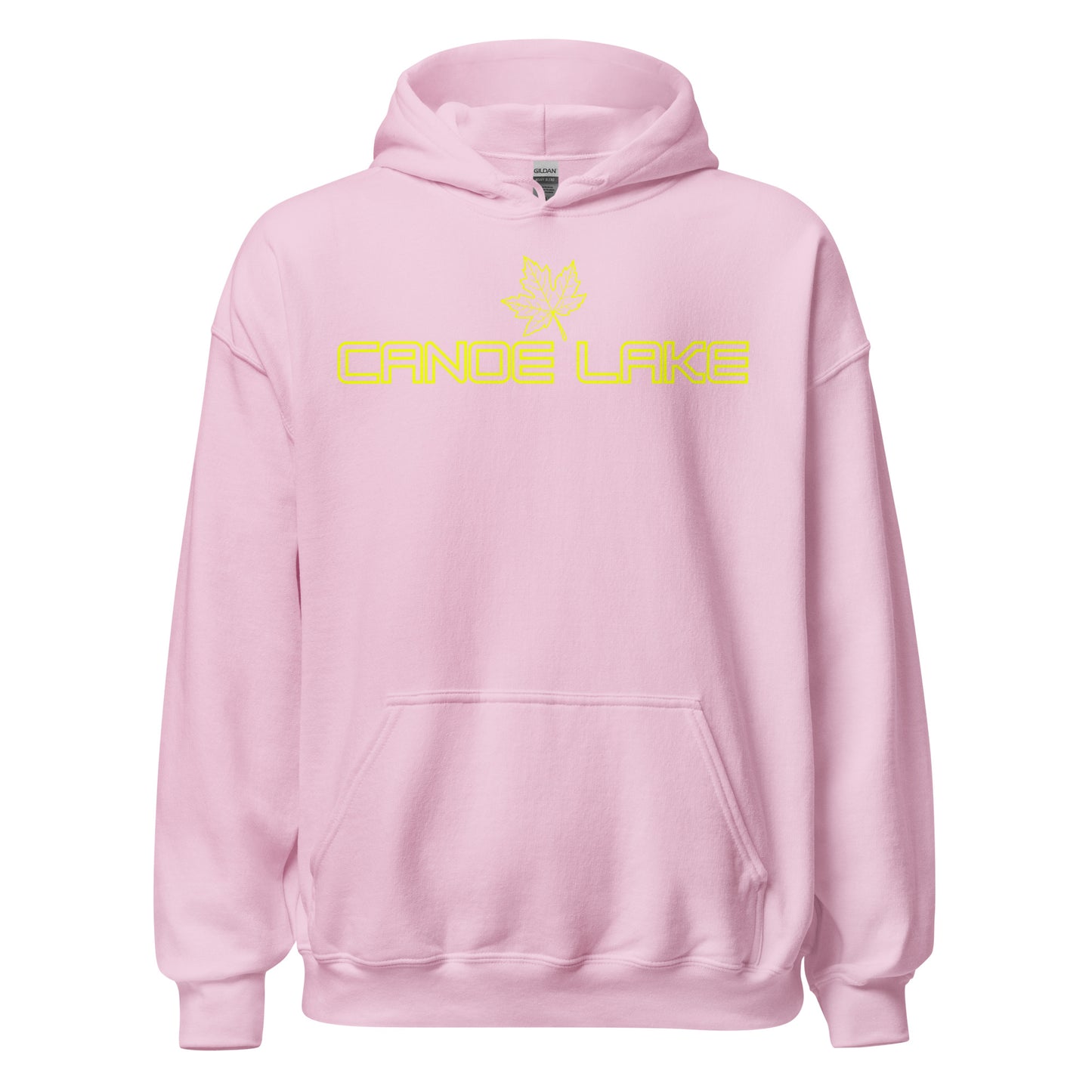 Canoe Lake - Algonquin Park - Bright Yellow Design with Maple Leaf - Quality Unisex Hoodie