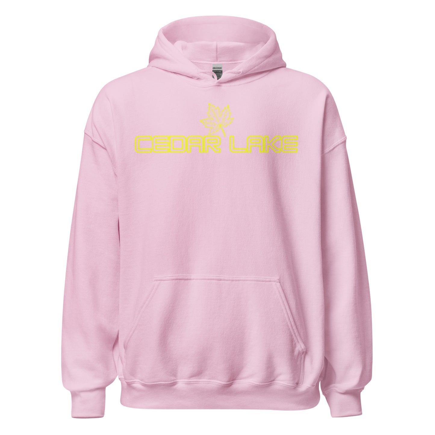 Cedar Lake - Algonquin Park - Bright Yellow Design with Maple Leaf - Quality Unisex Hoodie