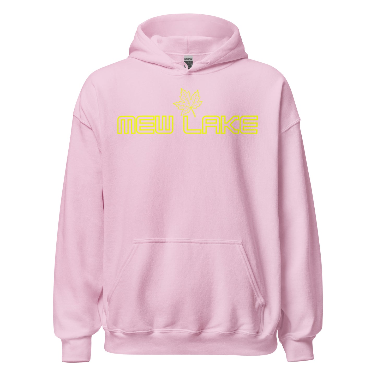 Mew Lake - Algonquin Park - Bright Yellow Design with Maple Leaf - Quality Unisex Hoodie