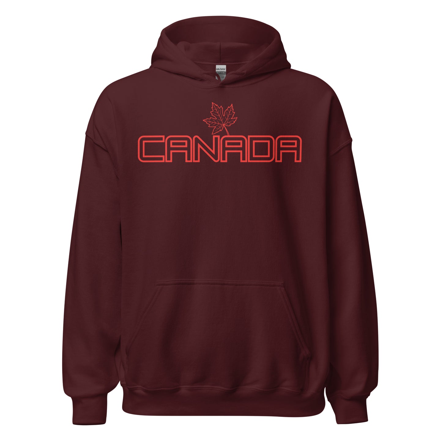 Canada - Bright Red Design with Maple Leaf - Quality Unisex Hoodie