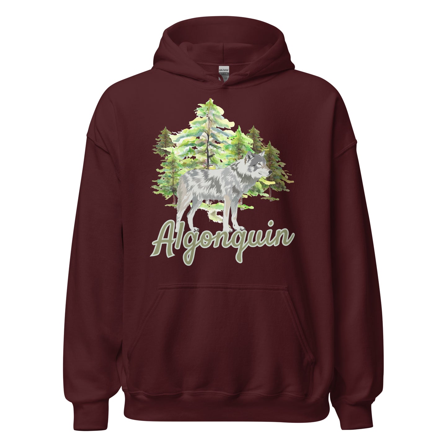 Algonquin Painted Wolf Scene - Unisex Hoodie