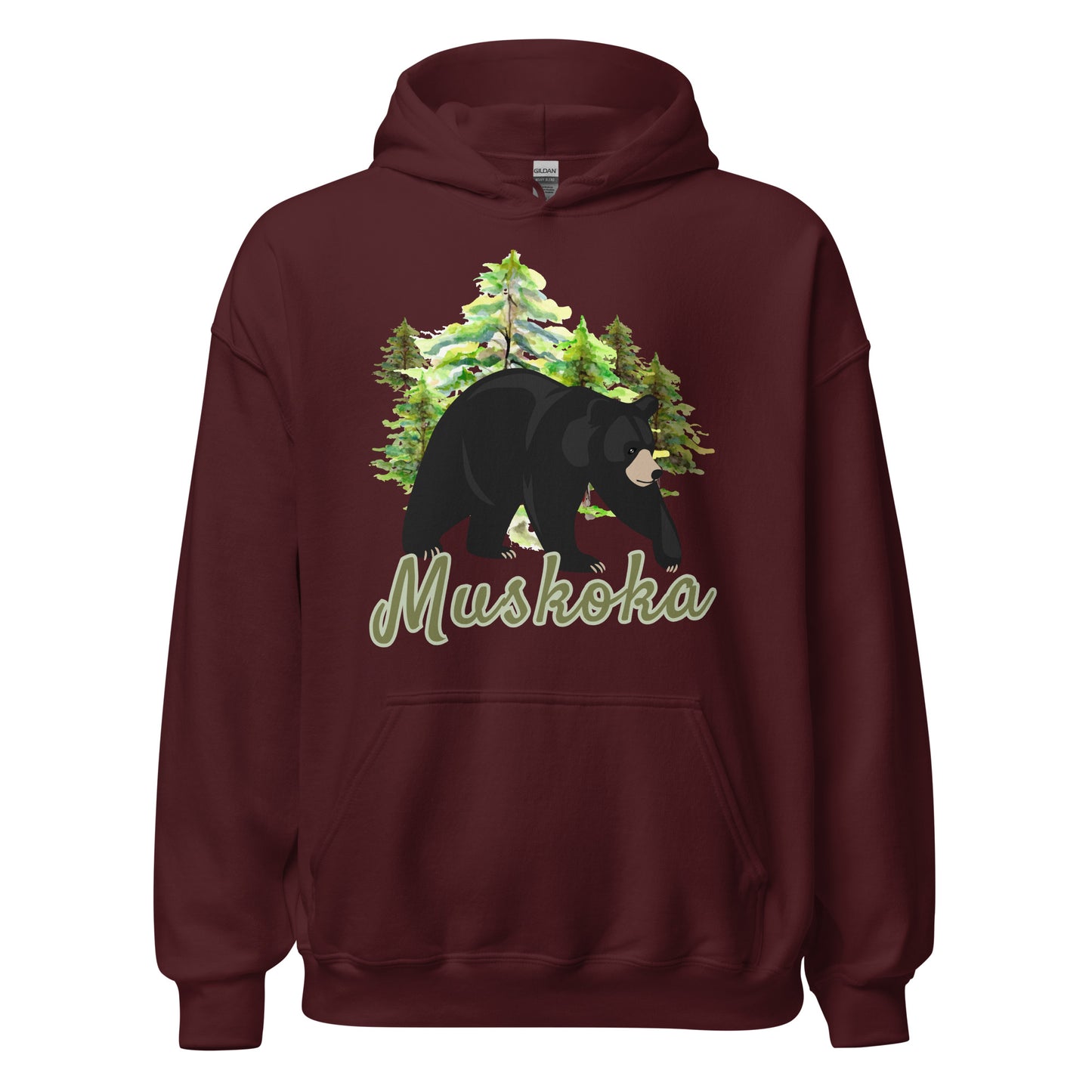 Muskoka Painted Bear Scene - Unisex Hoodie