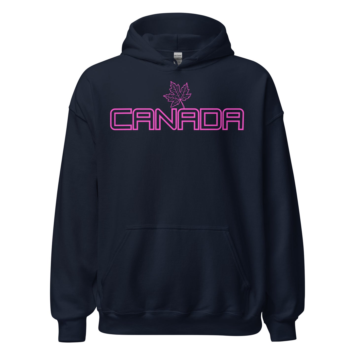 Canada - Bright Pink Design with Maple Leaf - Quality Unisex Hoodie