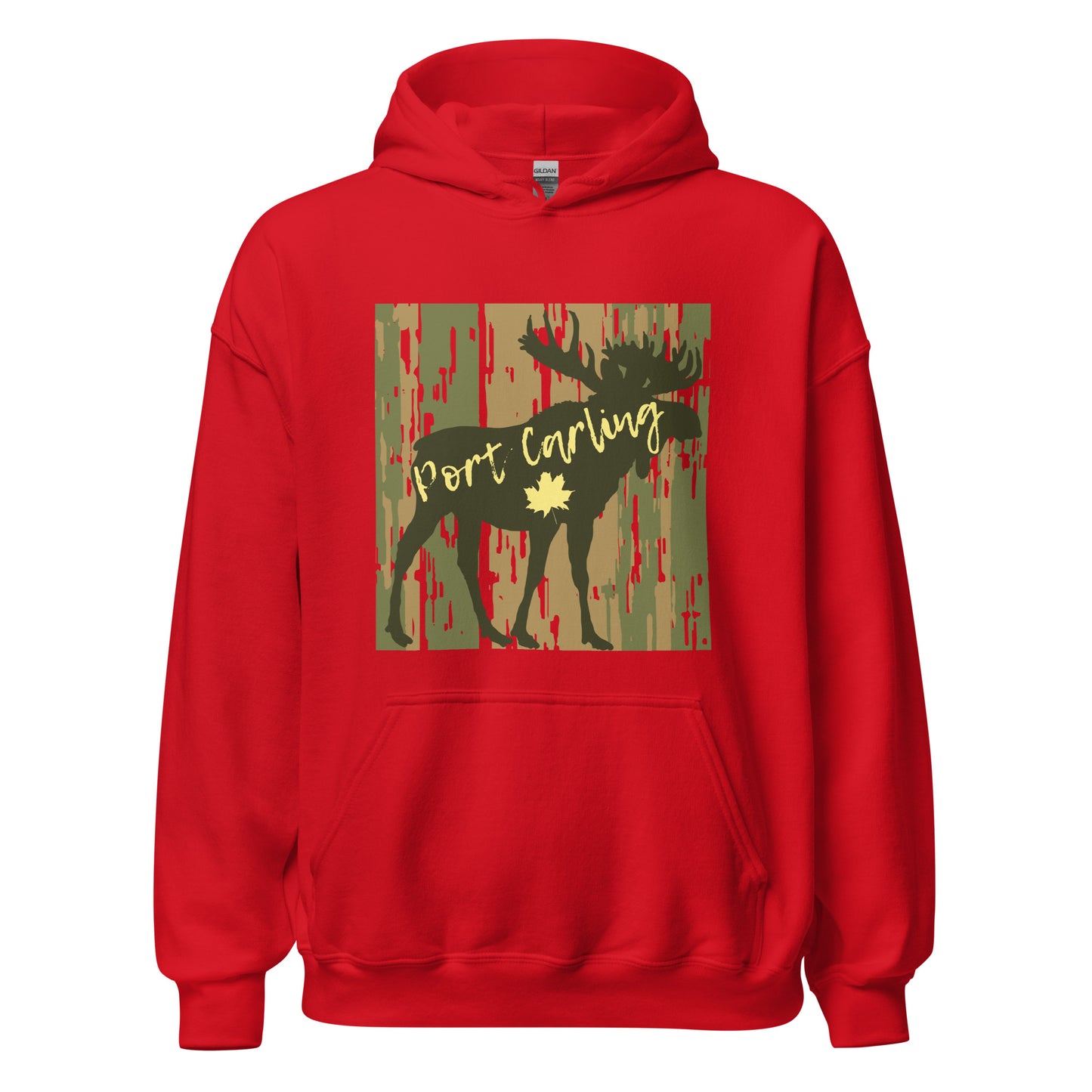 Port Carling Ontario - Painted Moose Scene - Unisex Hoodie