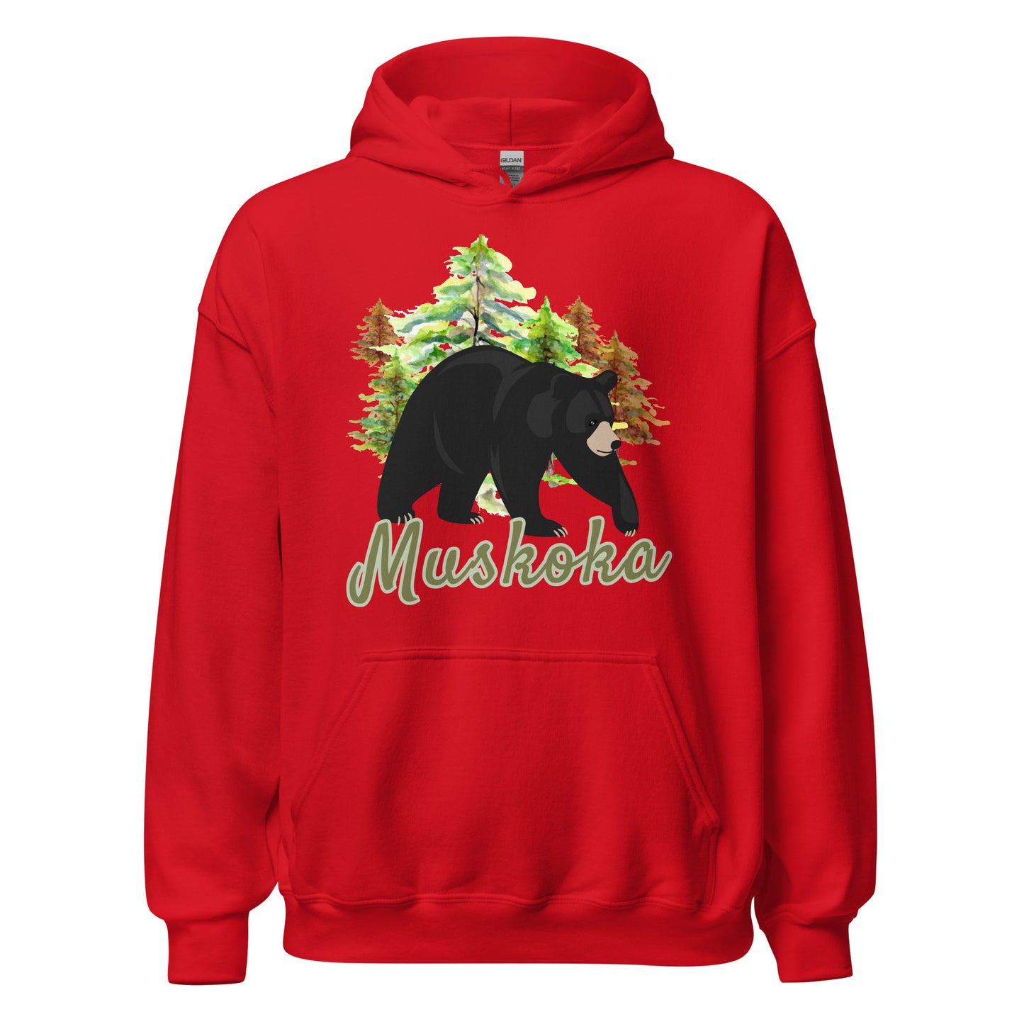 Muskoka Painted Bear Scene - Unisex Hoodie