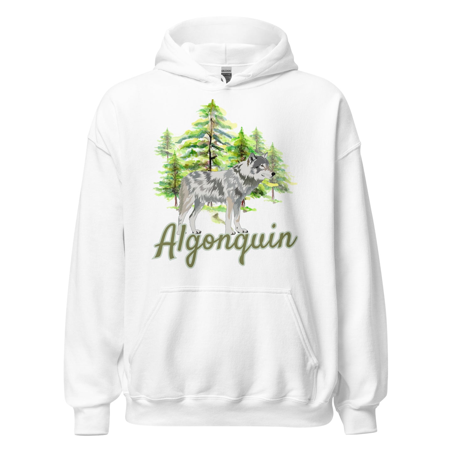 Algonquin Painted Wolf Scene - Unisex Hoodie