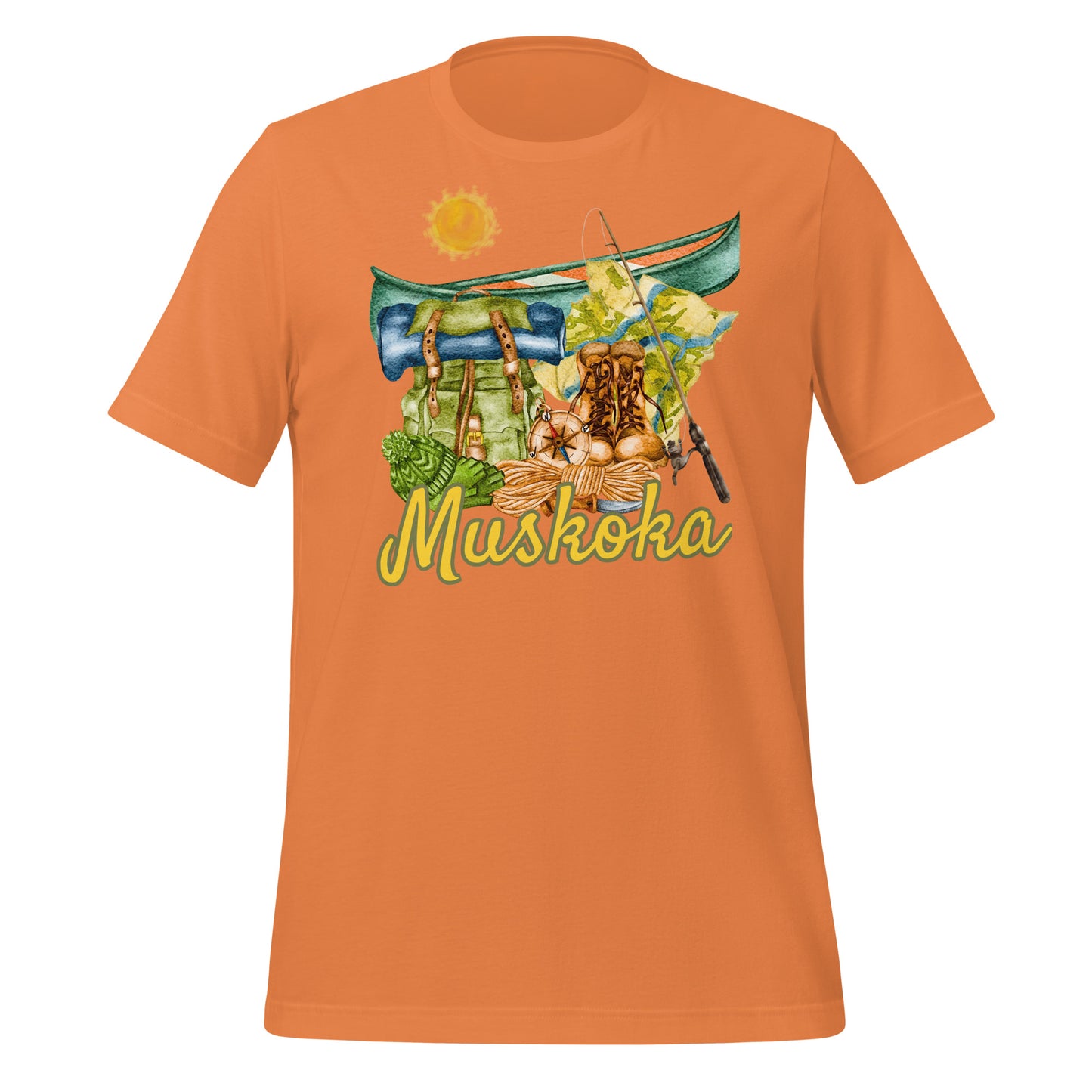 Muskoka Painted Canoe Scene - Unisex t-shirt