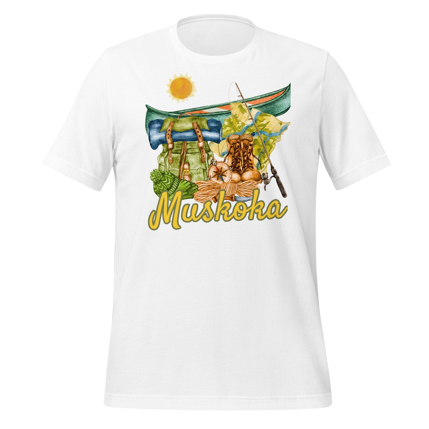 Muskoka Painted Canoe Scene - Unisex t-shirt